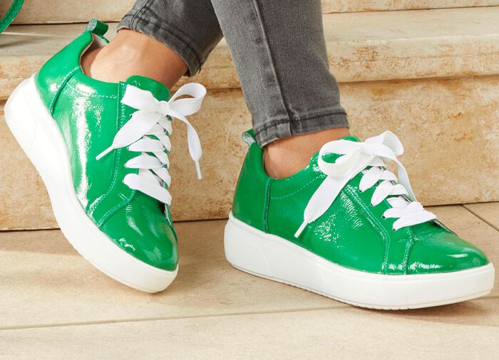 Waldl&auml;ufer, trendy dames veterschoenen, breedte H, met uitneembaar voetbed GROEN