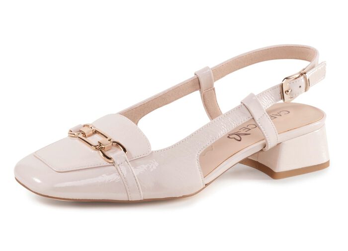 Caprice slingback pumps met metalen sieraden ECRU