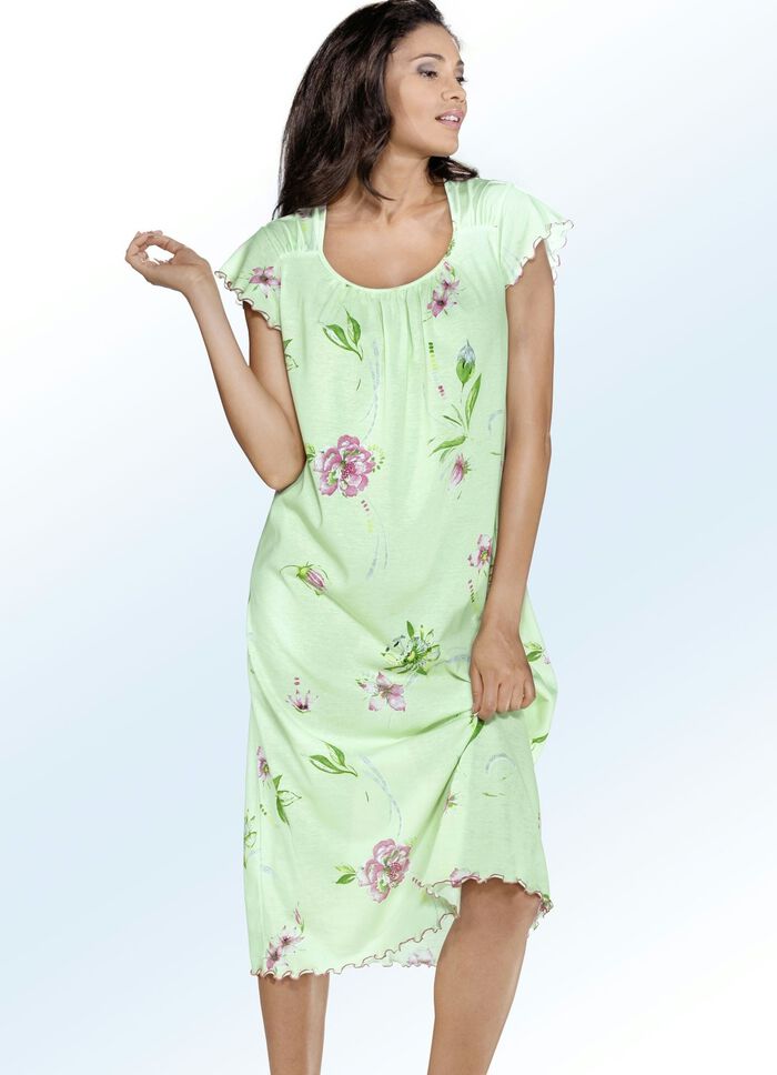 Set van twee nachthemden, korte mouwen met ronde hals 