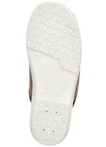 Tweepak warme damespantoffels, breedte H, met wol TAUPE+DONKERBLAUW