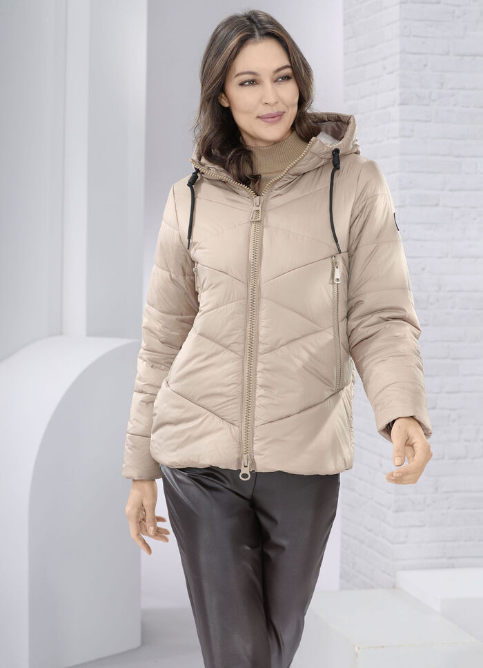 Jas met vaste capuchon GOUDBEIGE