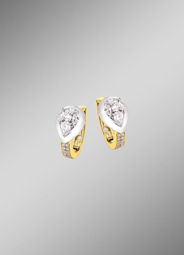 Creolen met briljant geslepen diamanten 