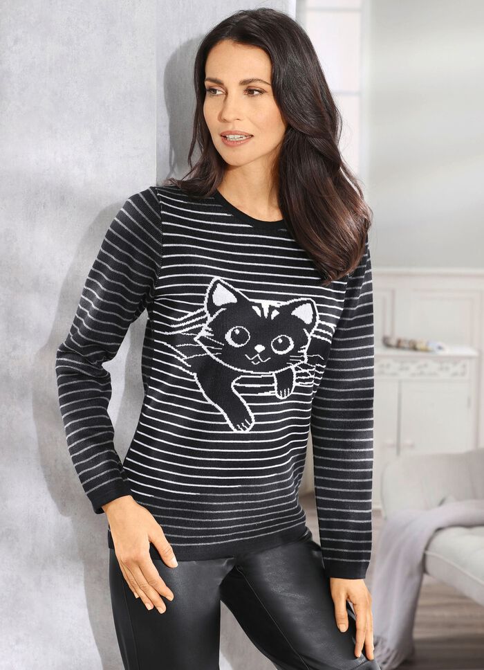 Trui met een schattig kattenmotief 