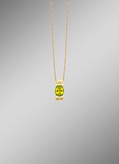 Stralende natuurlijkheid &ndash; hanger met peridoot en diamanten 