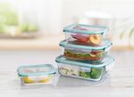 Glazen voedselbewaarbakjes 4 stuks. 