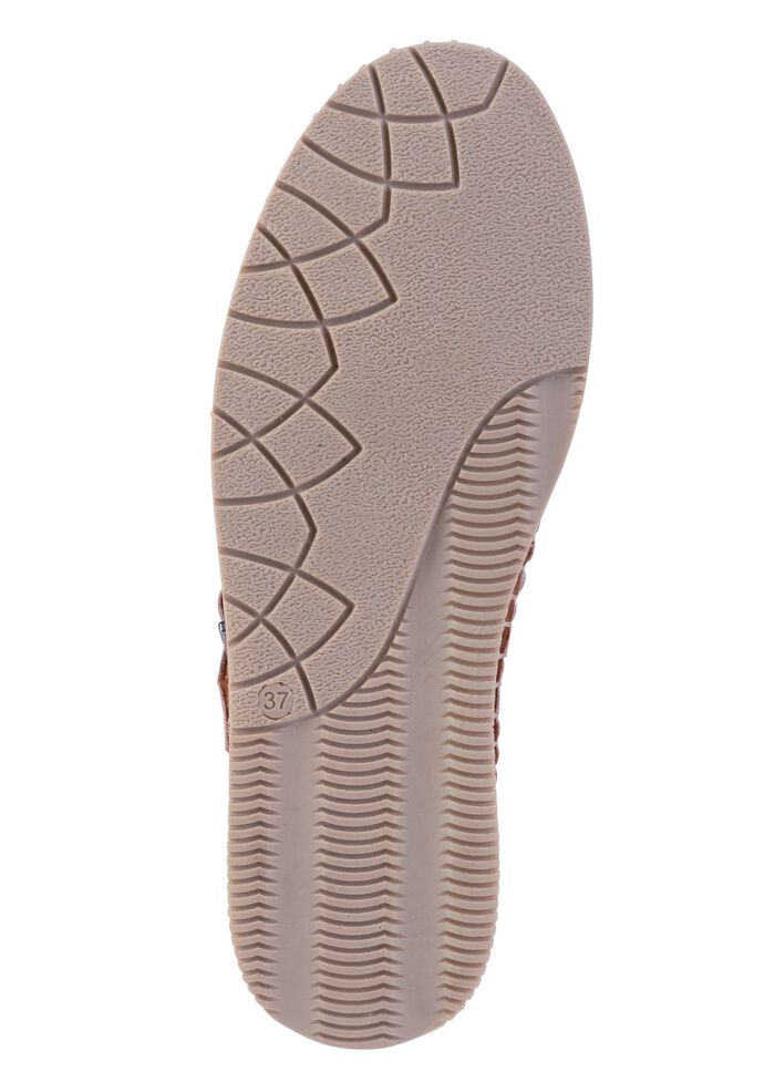 Gemini sandaal van zacht nappaleer met decoratieve perforaties POEDERROZE