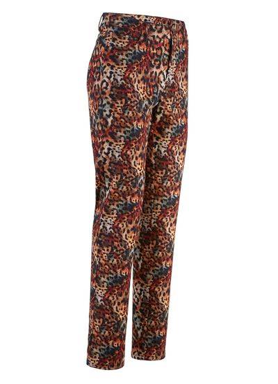 Broek in trendy dierenbont-design 