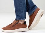 Waldl&auml;ufer, comfortabele herensneakers, breedte H, met uitneembaar voetbed COGNAC-MARINE