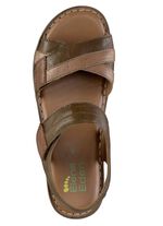 ELENA EDEN sandaal van nappaleer met contrasterende bies 