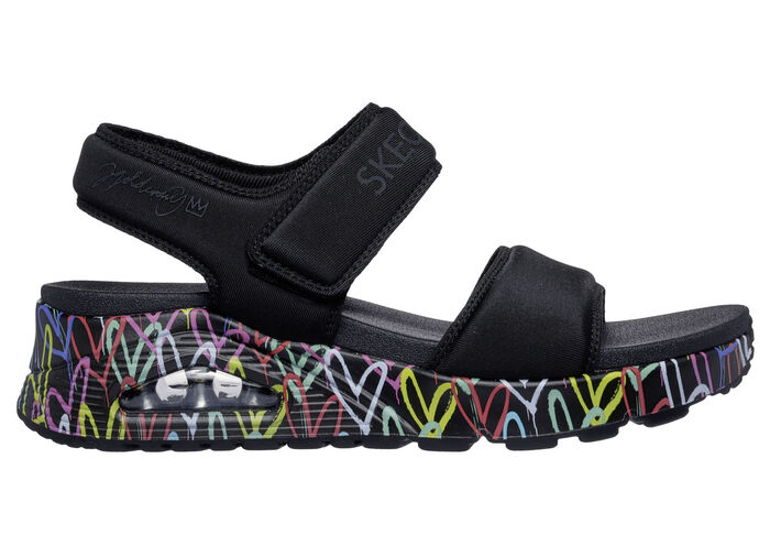 SKECHERS sandaal gemaakt van gewatteerd textielmateriaal ZWART