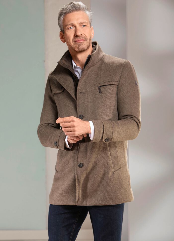 Jas in 2 kleuren LICHTBRUIN MOTIEF