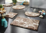 Badmat met antislip achterkant BRUIN