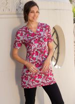 Lang shirt met bloemen all-over dessin 