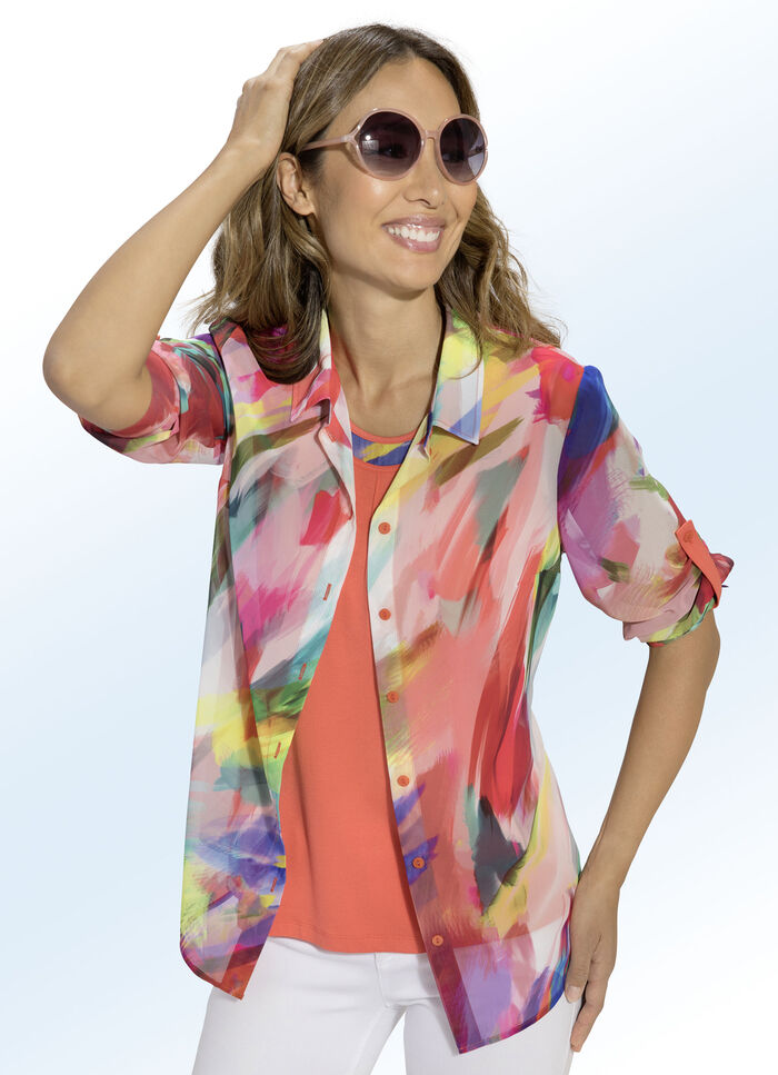 2-delige set met schitterend gekleurde print 