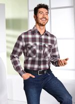 Geruit overhemd in 2 kleuren BORDEAUXGRIJS GERUIT