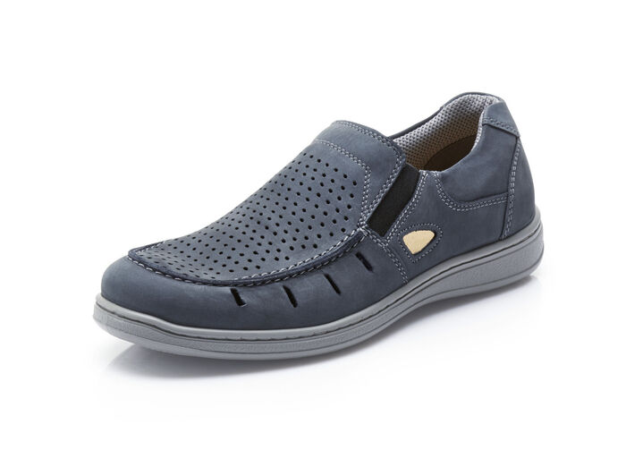 GINO GALANTE, zomerse herenpantoffels, met uitneembaar voetbed BLAUW