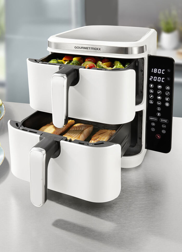 Digitale dubbelkamer heteluchtfriteuse “FryUP” WIT