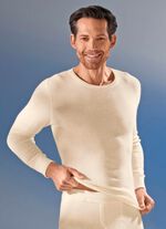 Lange mouwen pulloverjas met angora in ecru 