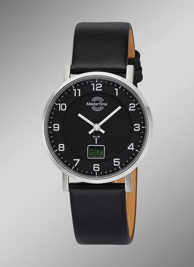 Radiogestuurd dameshorloge met leren band 