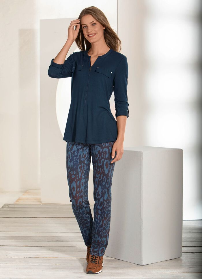 Overhemdtuniek met modieuze opstaande kraag MARINE