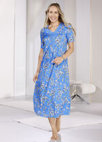 Nachthemd, enkellang, met rijkelijk motiefkant 