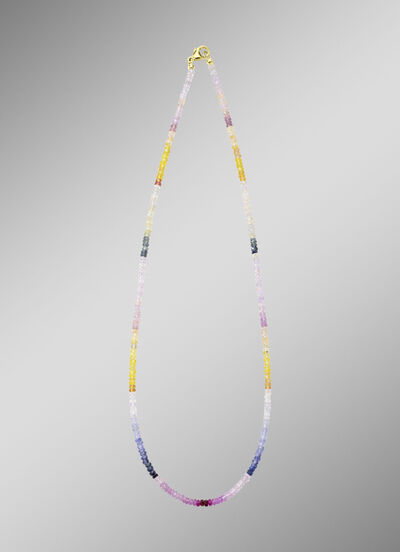 Elegante ketting met echte saffier in veelkleurig 