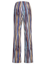 Broek met opvallend gestreept dessin MARINE-MEERKLEURIG