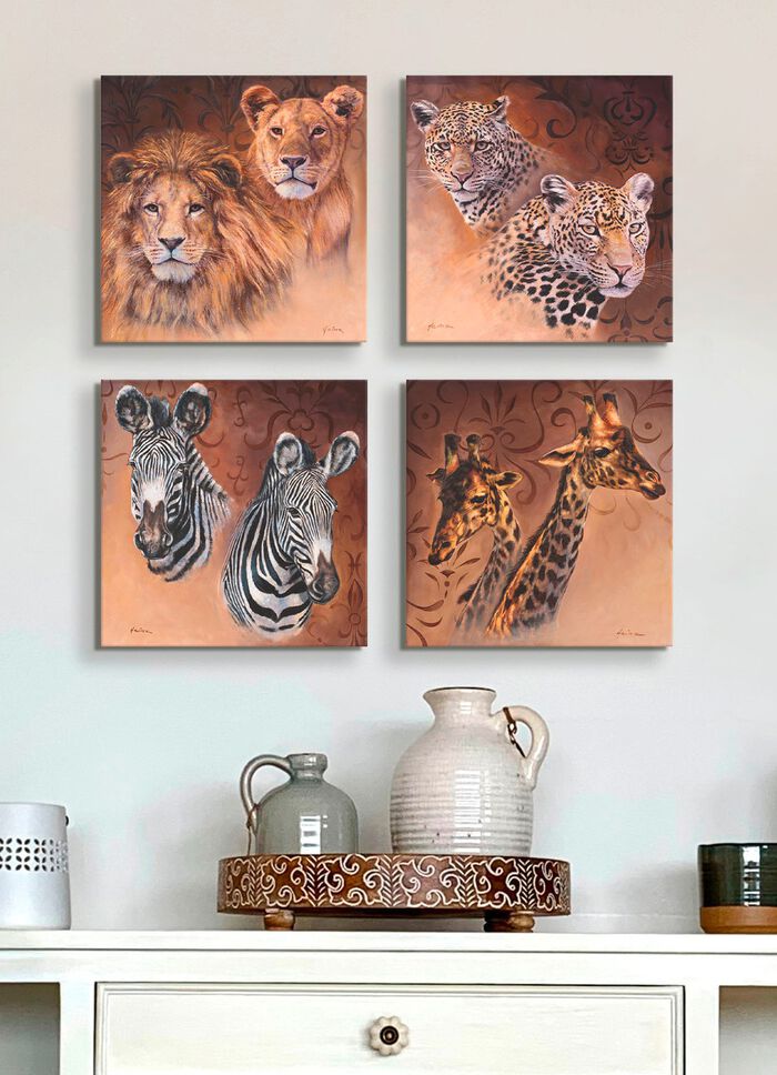 Hoogwaardige canvas schilderijset, 4 stuks 