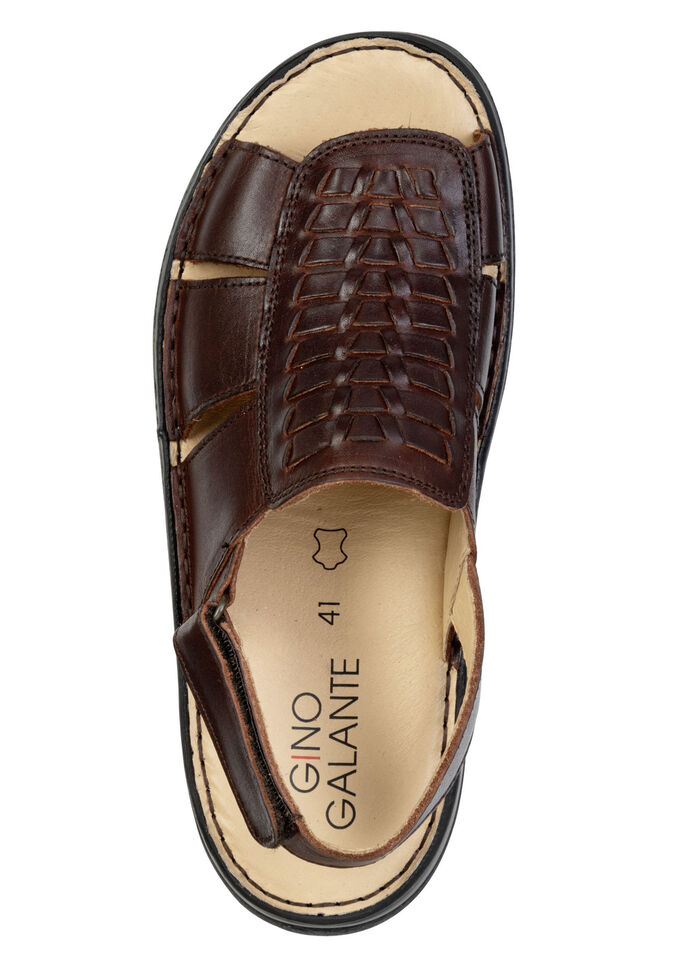 GINO GALANTE, lichte herensandalen, gemaakt van leer KASTANIE