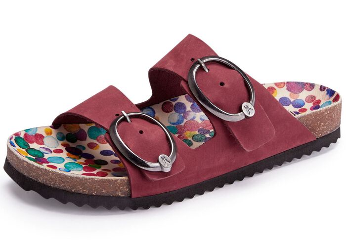 Andrea Conti muiltjes met kleurrijk bedrukt leren voetbed BORDEAUX