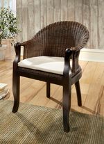 Rotan fauteuil op massief grenenhout BRUIN