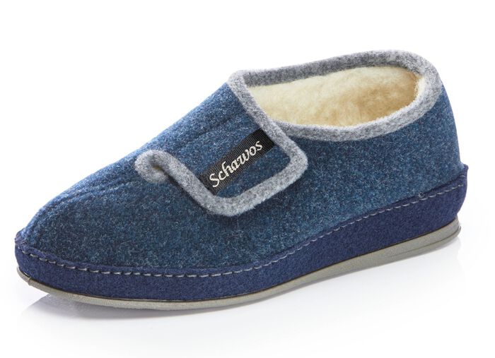 Ademende damespantoffels met klittenbandsluiting MARINE