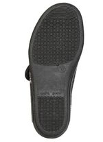 Warme damespantoffels, breedte H, met klittenbandsluiting ZWART