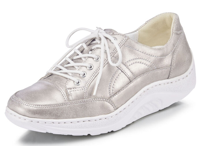 Waldläufer, comfortabele dames veterschoenen, breedte H, zool met afrolfunctie CHAMPAGNE