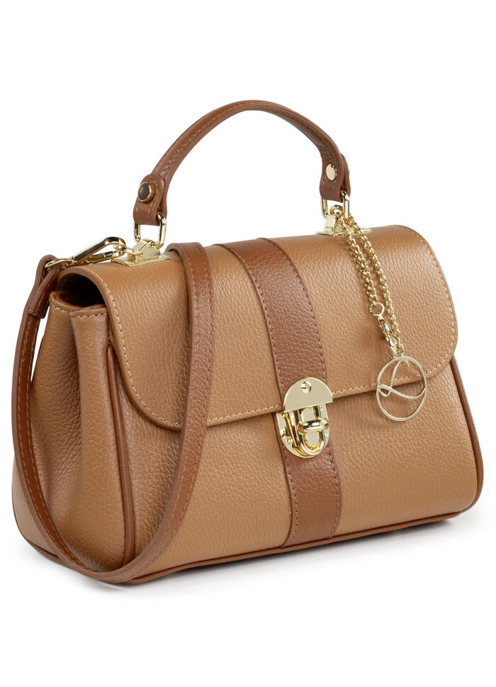 Tas Laurina van generfd kalfsnappaleer COGNAC