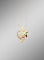 Romantische harthanger met edelstenen en diamant 