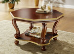 Salontafel met decoraties van echt bladgoud NOTENHOUT-GOUD