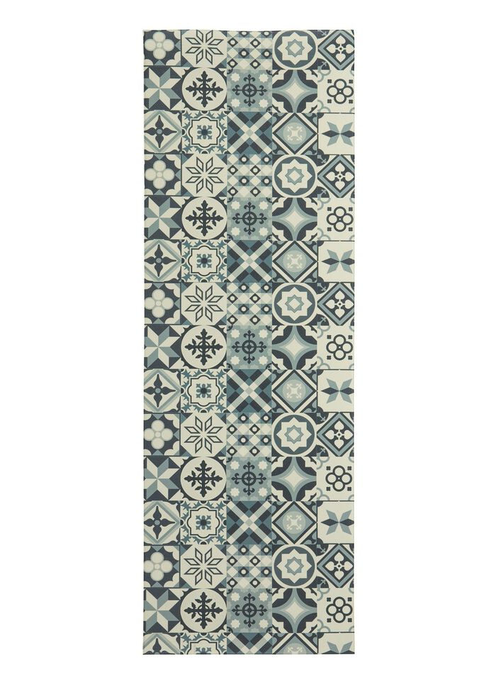 Duurzame keukenloper en vloerkleed in tegeldesign GRIJS