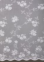 Bloemenraamrolgordijn met universeel raillint WIT