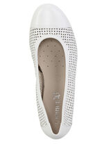 Caprice, zomerse damesballerina's, breedte G, met elastische band WIT