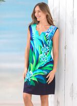 Jurk met briljant kleurenprintontwerp, mouwloos 