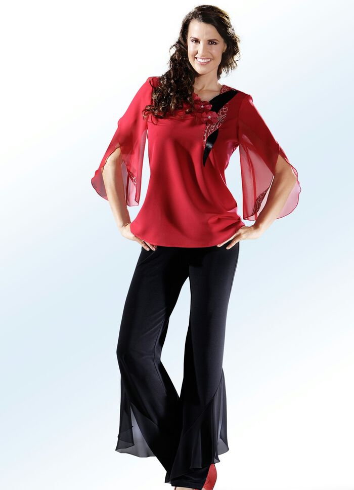 Broek met opvallende volants 