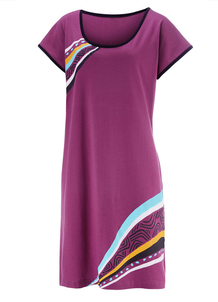 Set van twee nachthemden, korter gesneden, gemaakt van katoen 