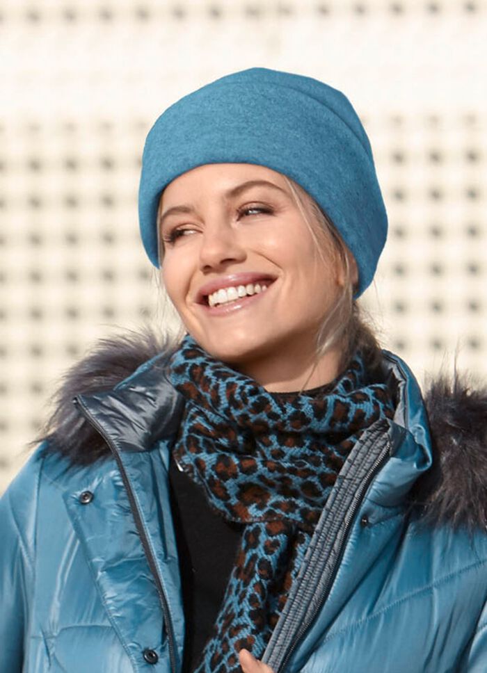 Hoed met manchet JEANSBLAUW