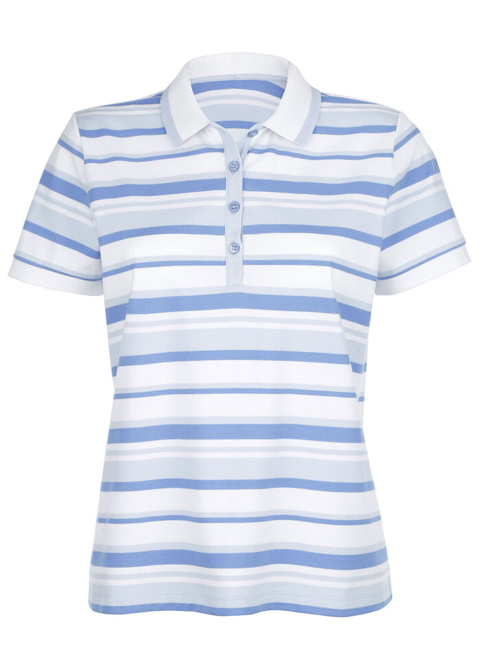 Poloshirt met contrasterende geribbelde manchetten 