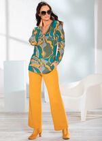 Shirt met V-hals met decoratieve ring 