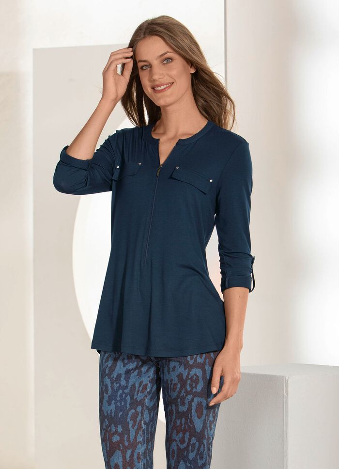 Overhemdtuniek met modieuze opstaande kraag MARINE