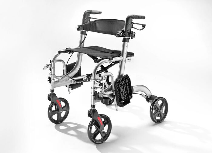 Rollator, ook te gebruiken als rolstoel 