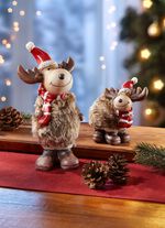 Decoratieve eland met pluizig imitatiebont lijfje, set van 2 