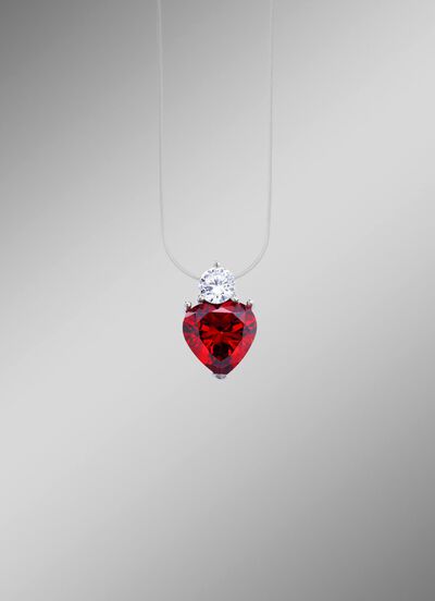 Romantische harthanger met zirkonia 